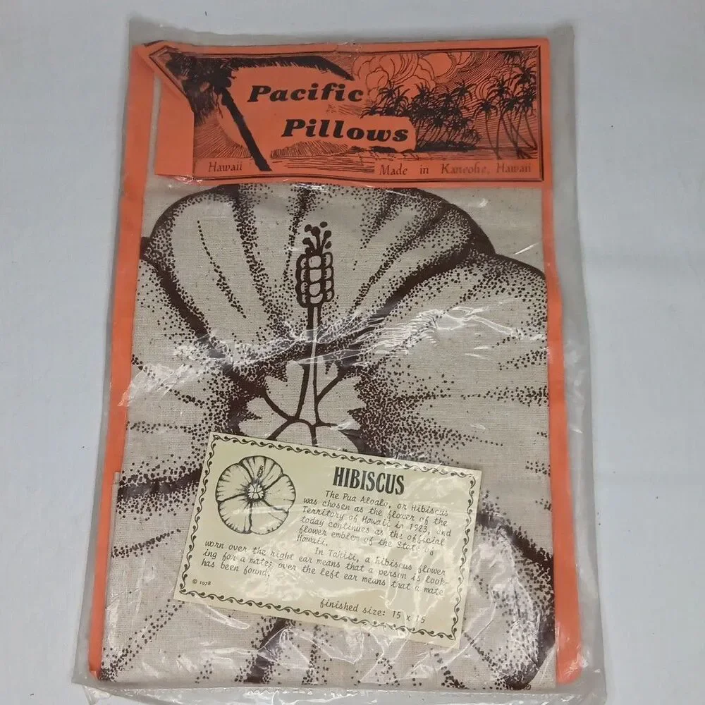 Pacific Pillows Hibiscus Flower Pillow Kit 15x15 Unfinished Craft Kit Hawaii